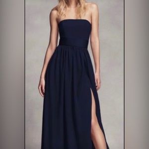 Vera Wang Midnight Blue Strapless Dress